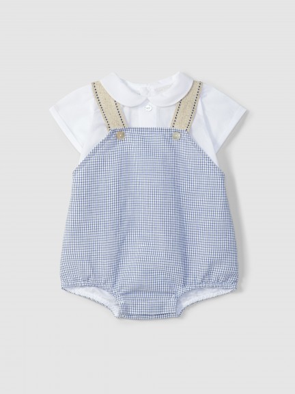 Two-in-one checkered romper Two-in-one checkered romper