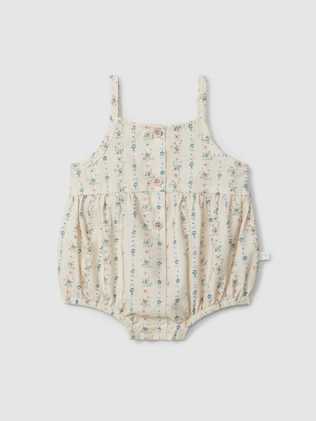 Floral print seersucker shortie Floral print seersucker shortie