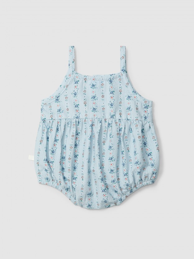 Floral print seersucker shortie Floral print seersucker shortie
