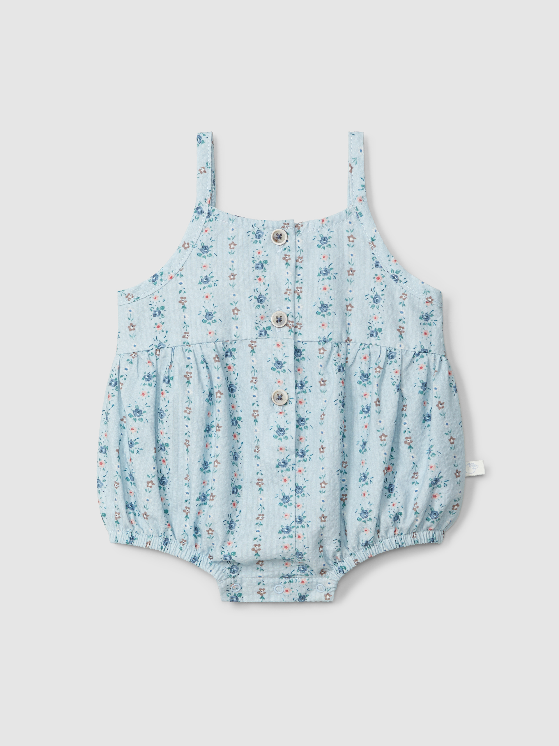 Floral print seersucker shortie