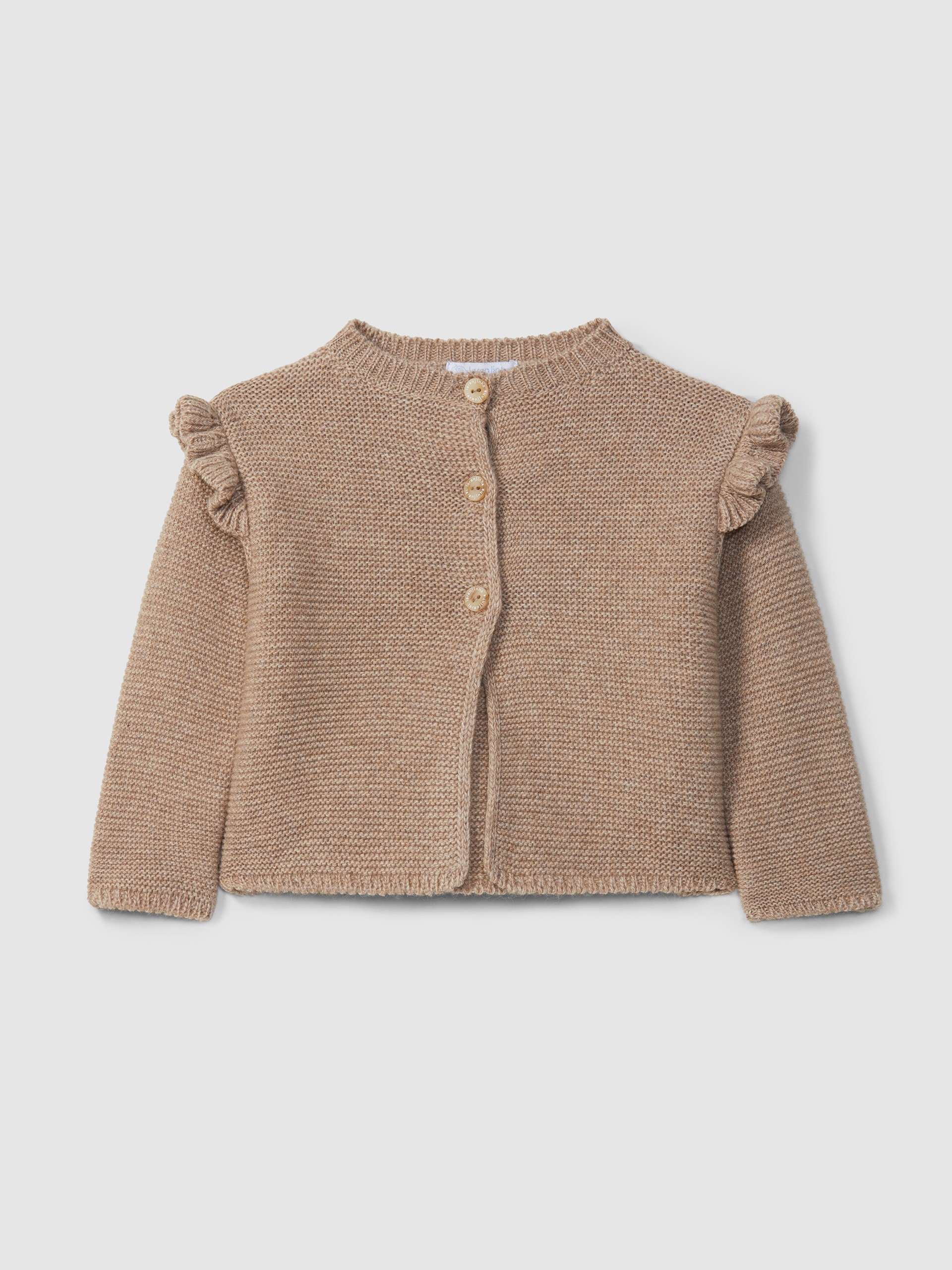 Knitted cardigan with ruffled detail