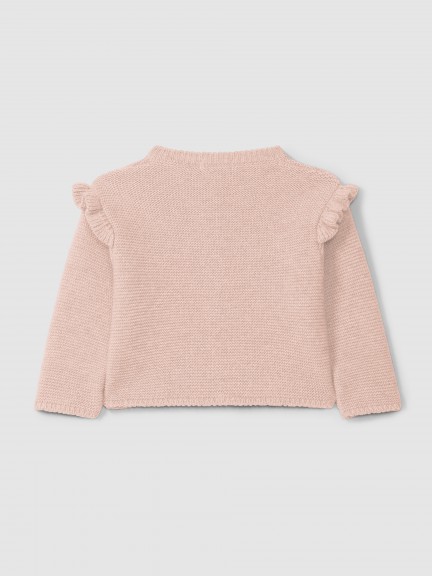Knitted cardigan with ruffled detail Knitted cardigan with ruffled detail