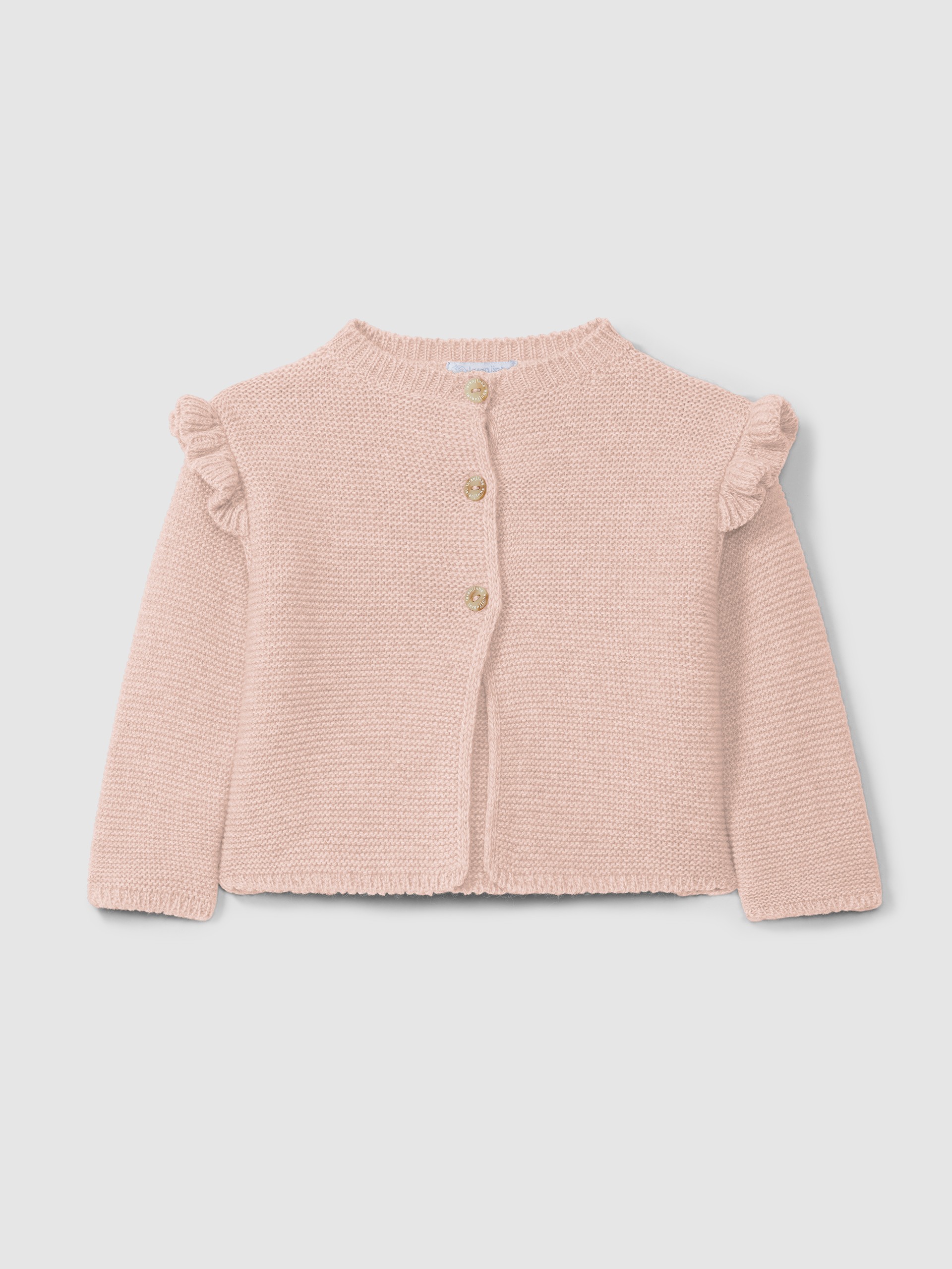Knitted cardigan with ruffled detail