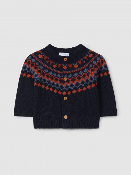 Abrigo tricotado con jacquard