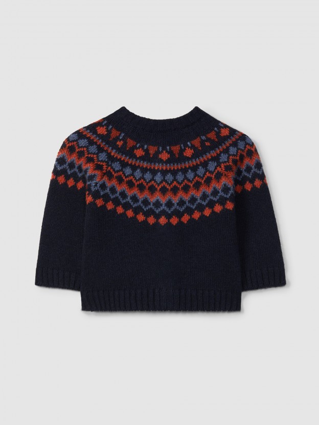 Knitted cardigan with jacquard Knitted cardigan with jacquard
