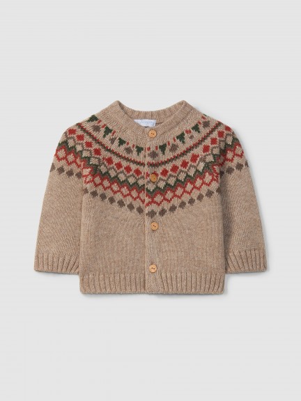 Knitted cardigan with jacquard Knitted cardigan with jacquard