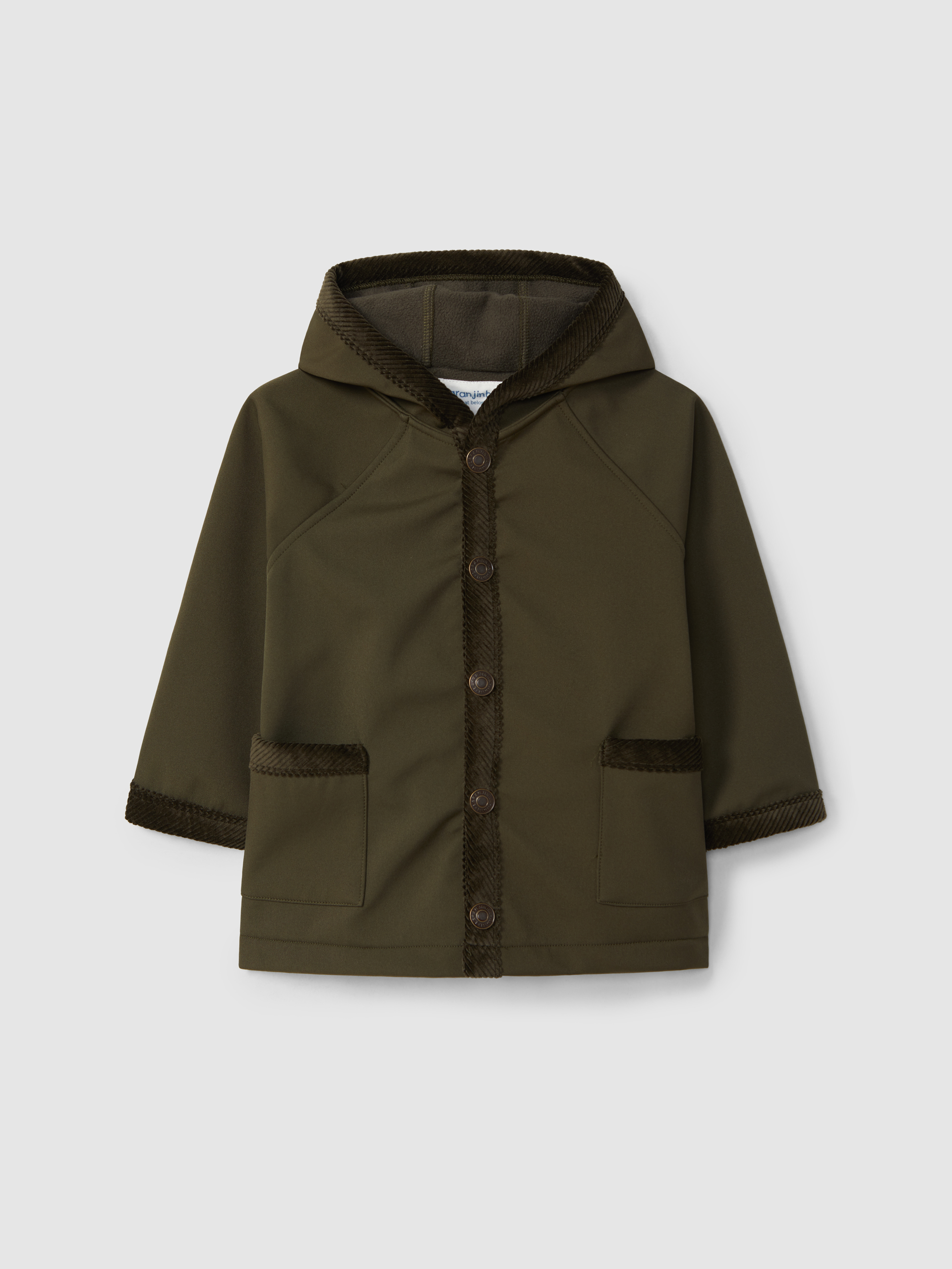 Veste à capuche détails en velours côtelé