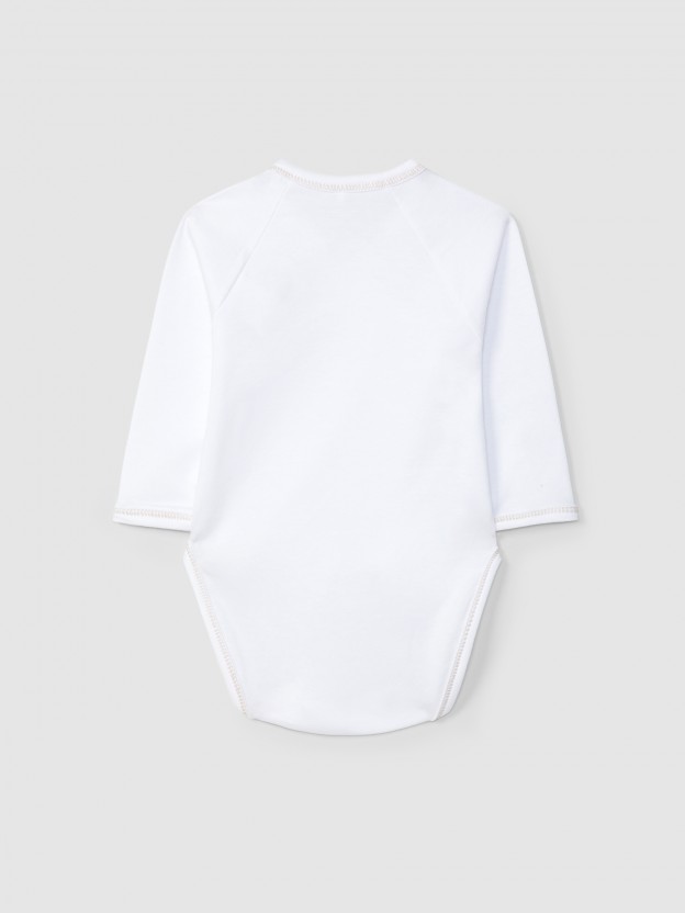 Plain cotton crossover bodysuit Plain cotton crossover bodysuit