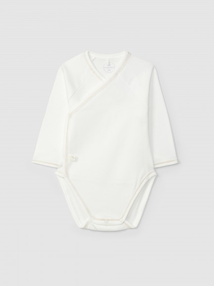 Plain cotton crossover bodysuit Plain cotton crossover bodysuit
