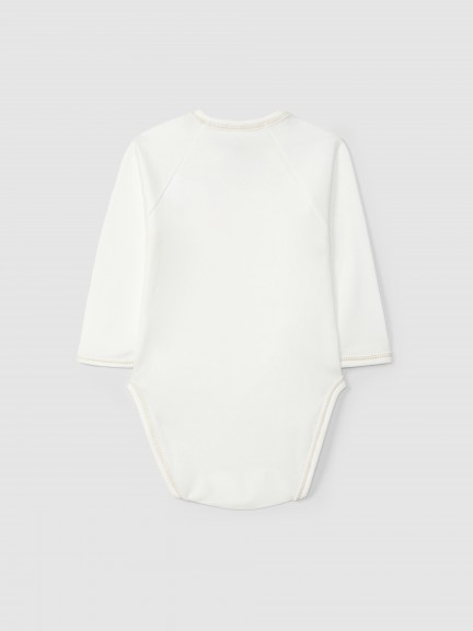 Plain cotton crossover bodysuit Plain cotton crossover bodysuit