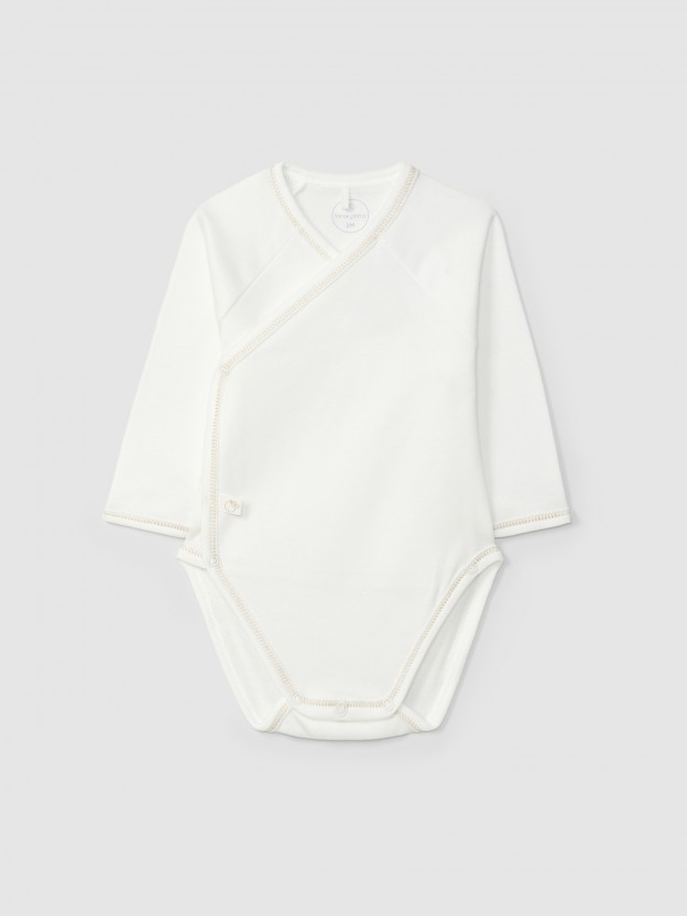 Body croisé uni en coton Body croisé uni en coton