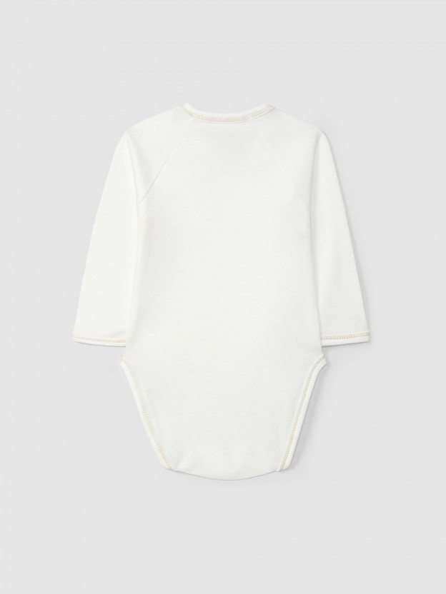 Body croisé uni en coton Body croisé uni en coton