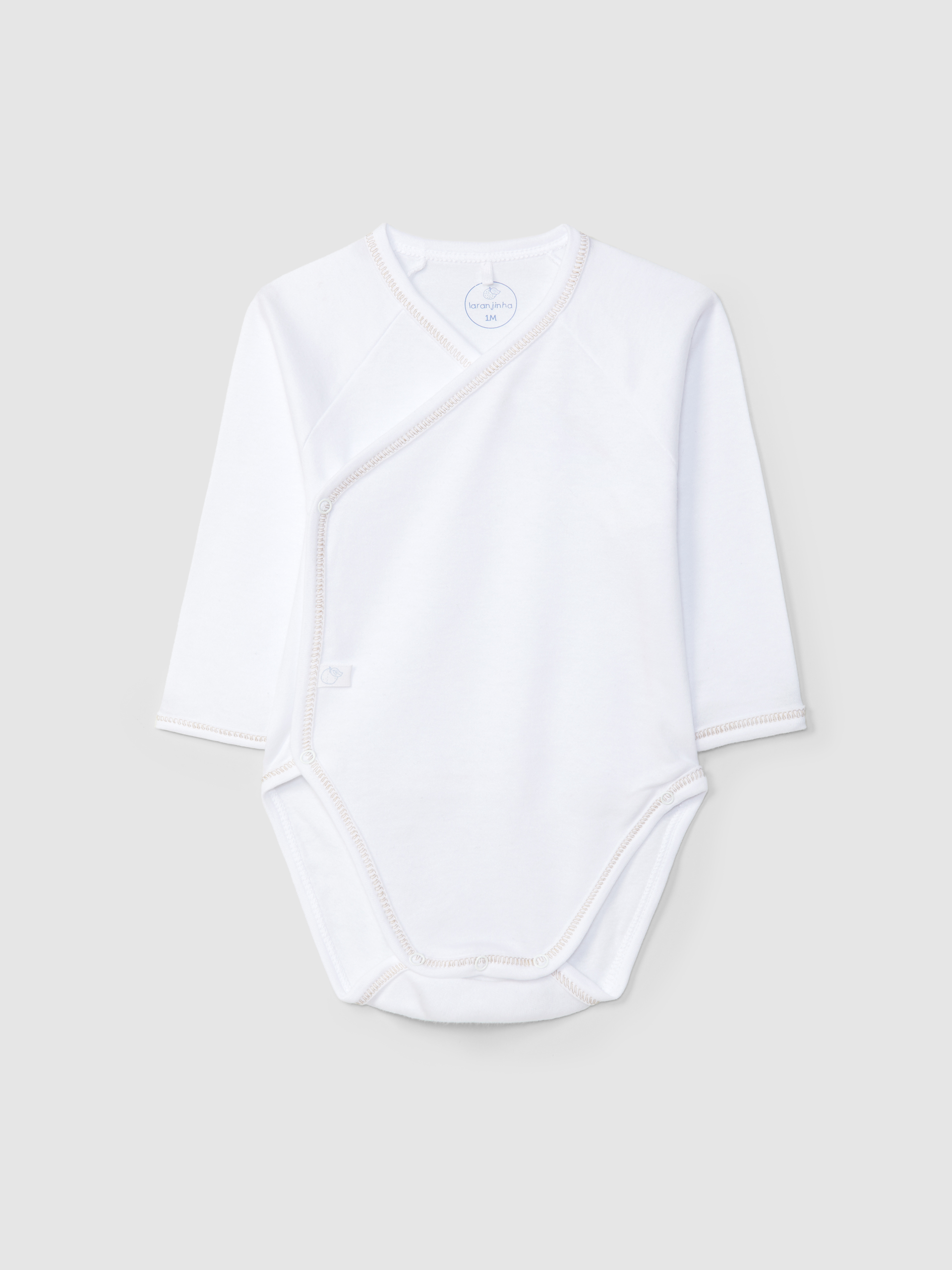 Plain cotton crossover bodysuit