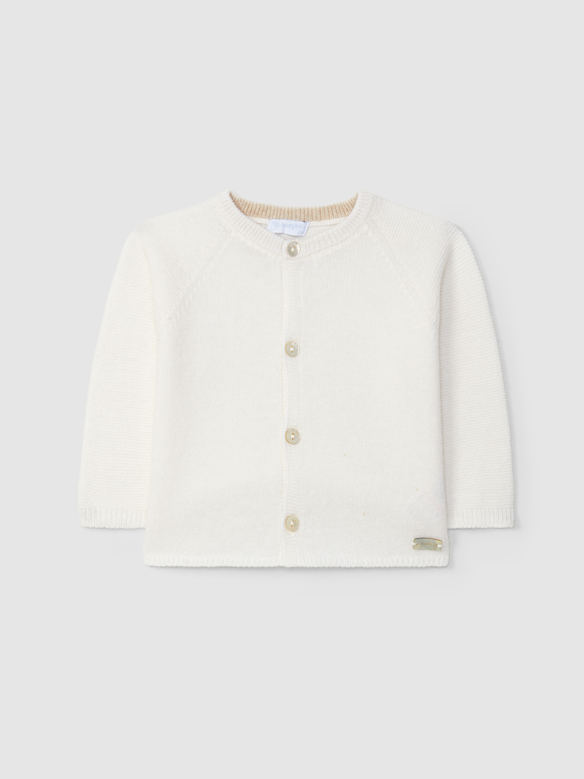 Knitted cardigan round collar