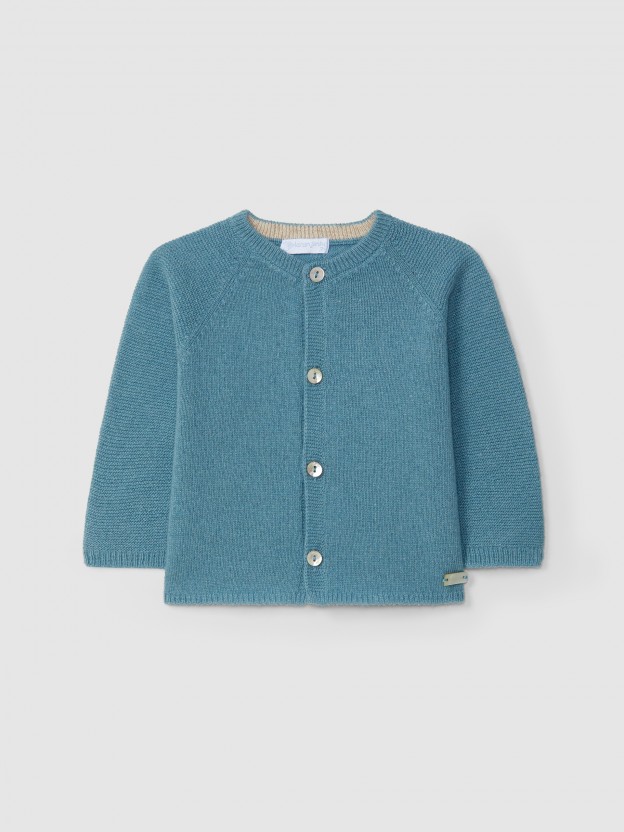 Gilet tricot� � col rond