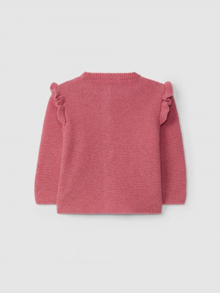 Knitted cardigan with ruffled detail Knitted cardigan with ruffled detail