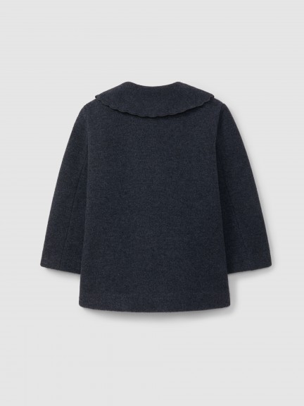 Overcoat ruched detail collar and pockets Overcoat ruched detail collar and pockets