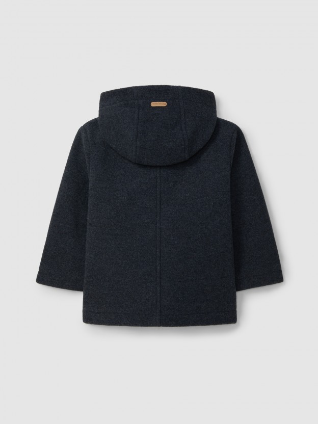 Hooded overcoat with pockets Hooded overcoat with pockets