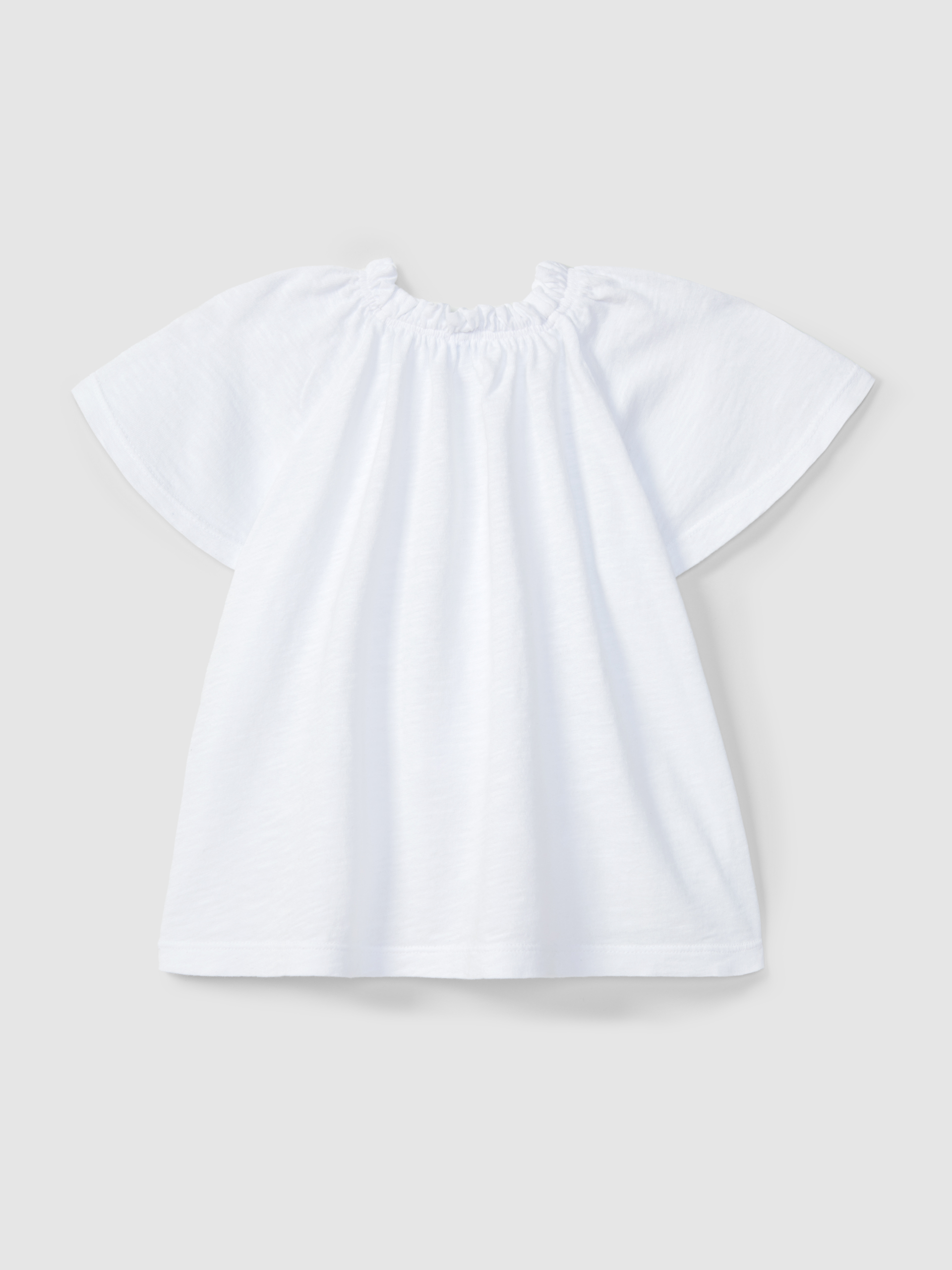 Top uni en maille de coton flammé