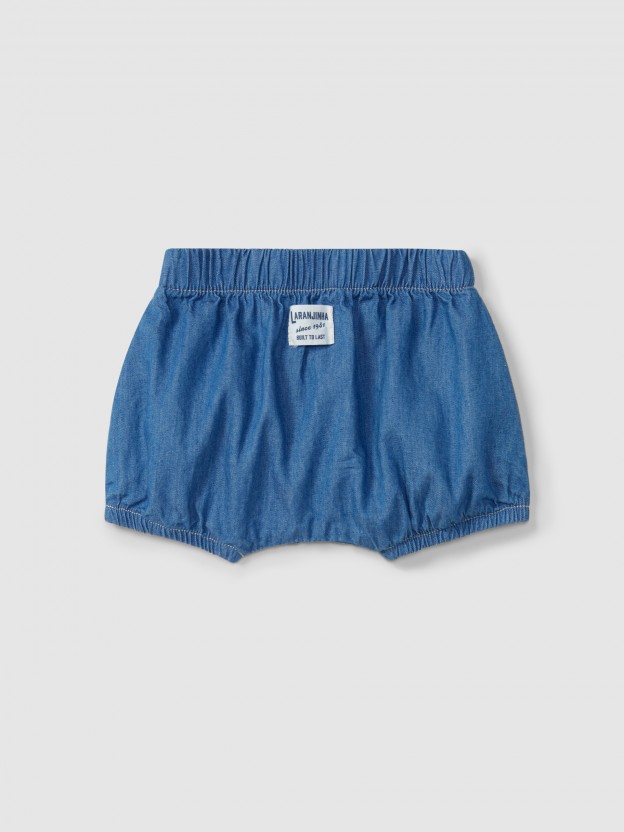 Pantal�n corto pull-up en vaquero fino