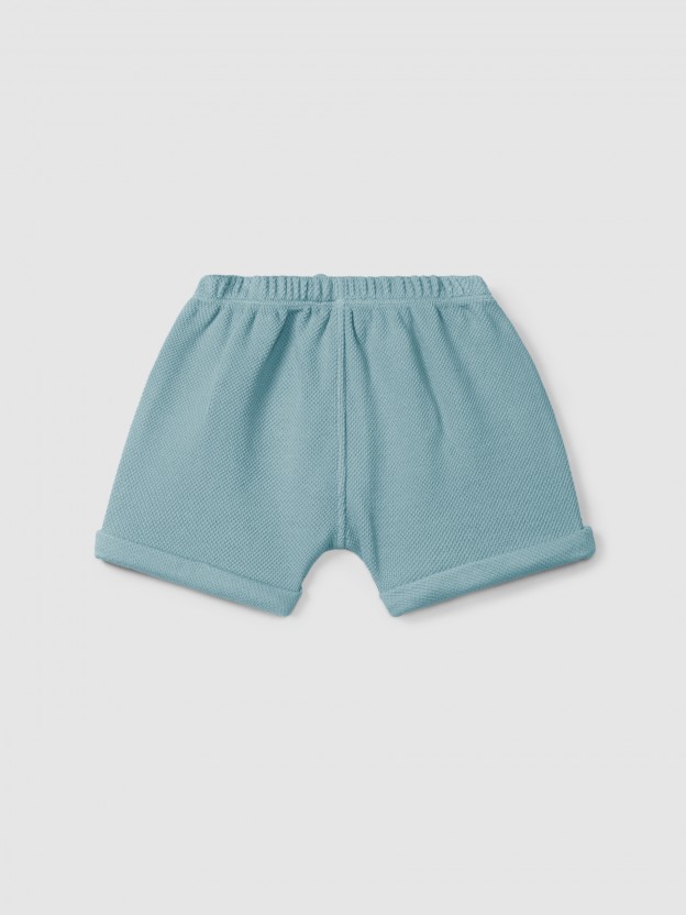 Striped pull-up shorts in piqu�