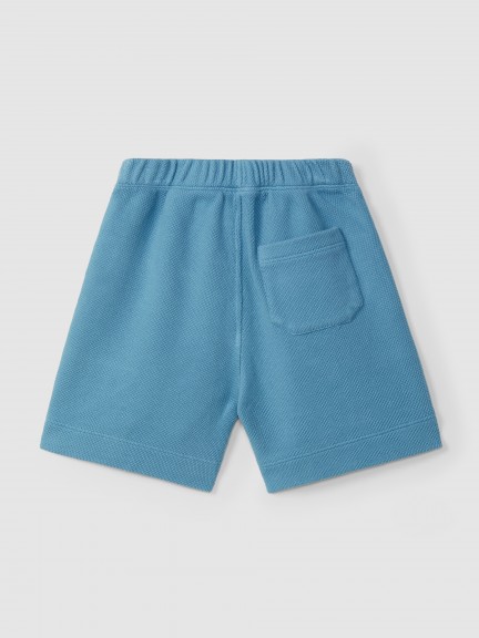 Pantalón corto pull-up de piqué con bolsillos Pantalón corto pull-up de piqué con bolsillos