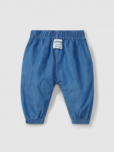 Thin denim pull-up pants Thin denim pull-up pants