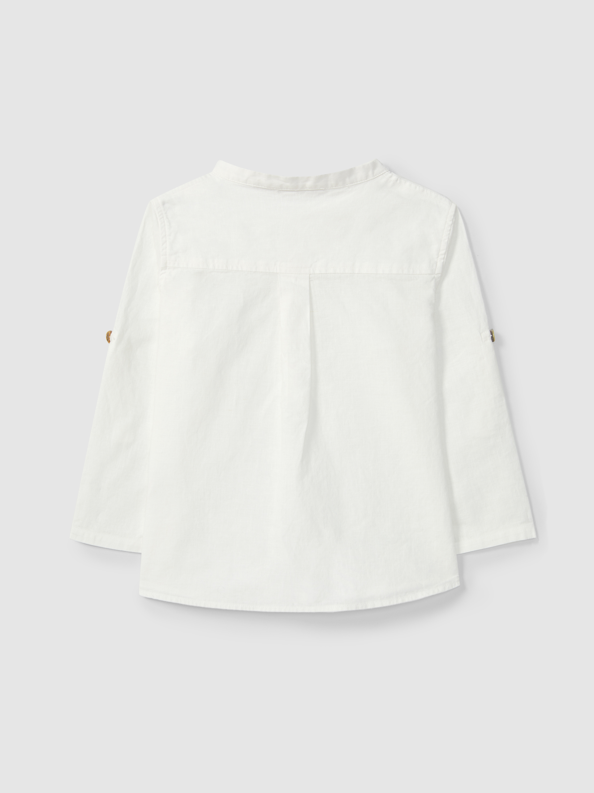 Shirt linen mandarin collar