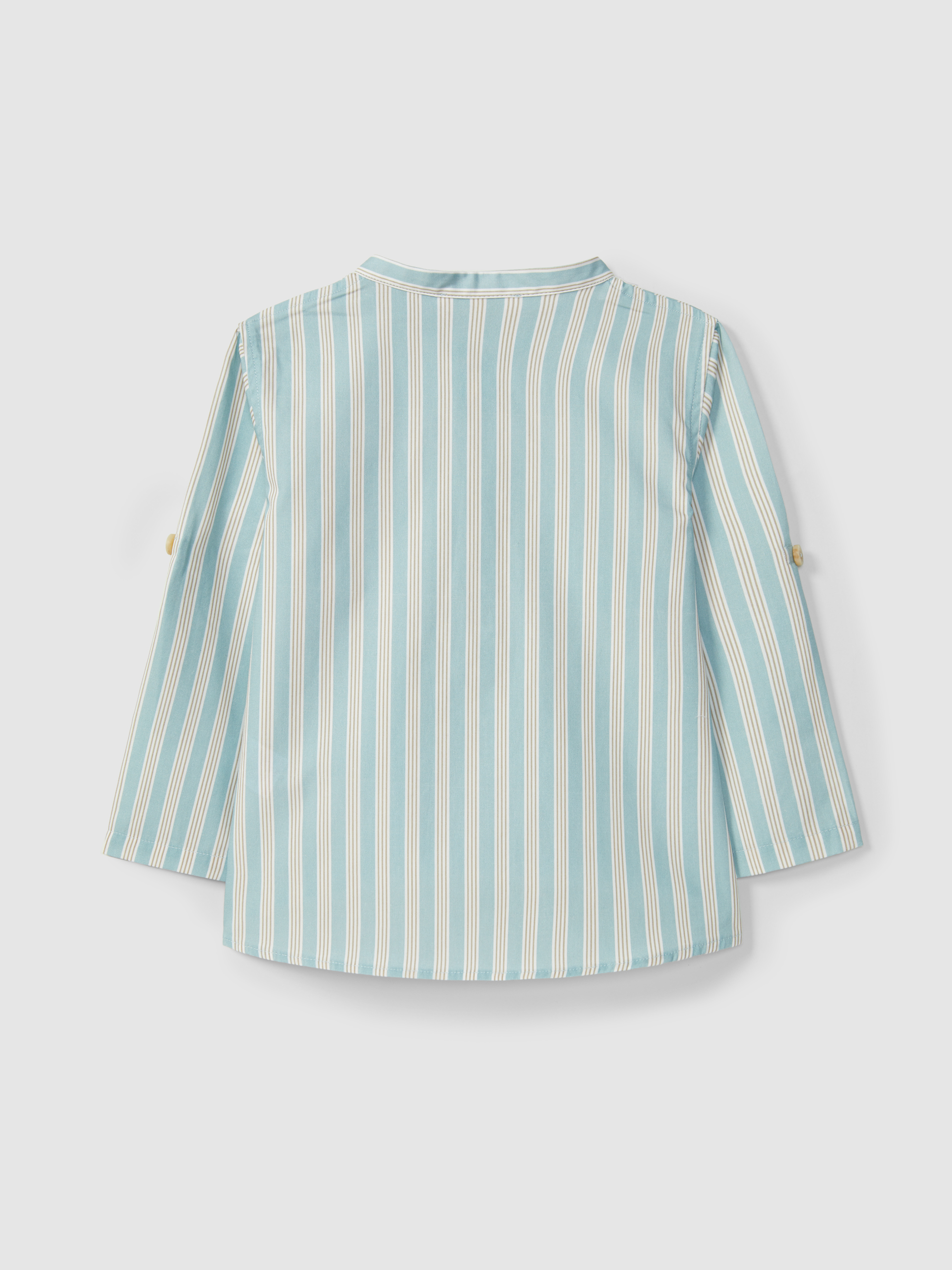 Shirt striped mandarin collar