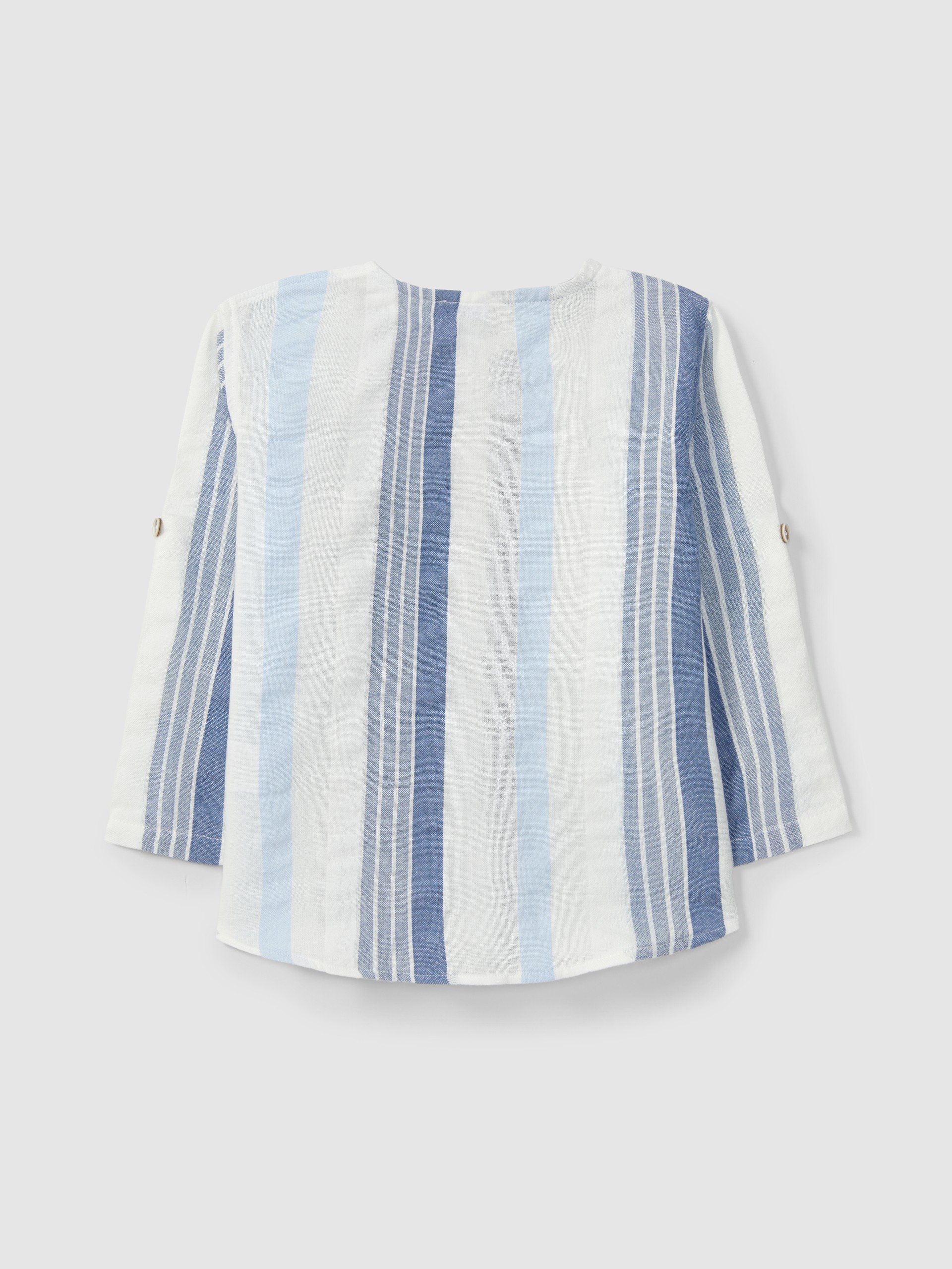 Camisa gola mao tecido texturado de riscas