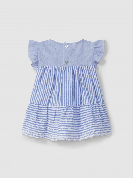 Striped and embroidered seersucker dress Striped and embroidered seersucker dress