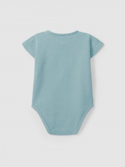 Piqué bodysuit mandarin collar Piqué bodysuit mandarin collar