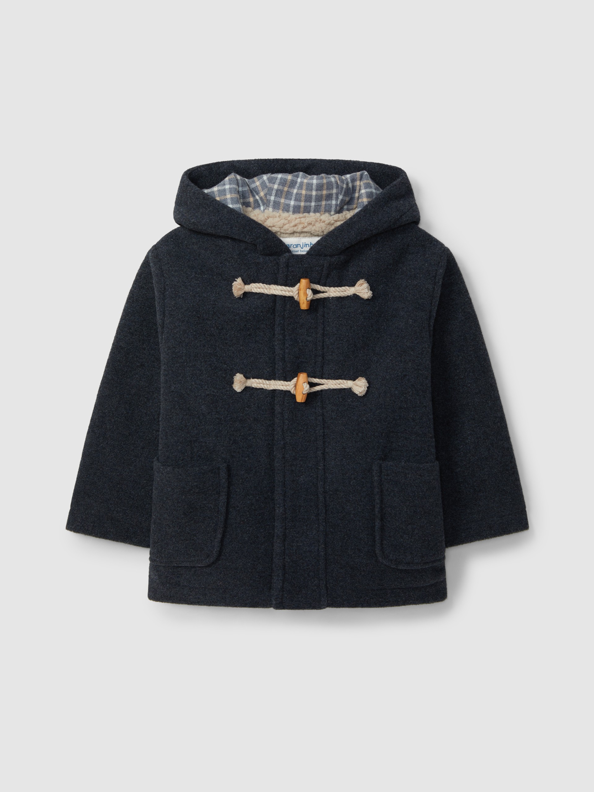 Hooded overcoat with pockets