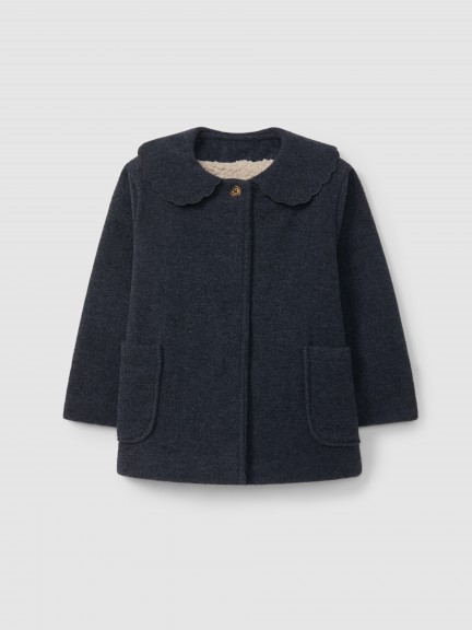 Overcoat ruched detail collar and pockets Overcoat ruched detail collar and pockets