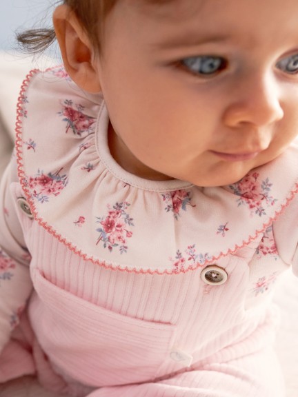 Body estampado floral com detalhe de folho Body estampado floral com detalhe de folho