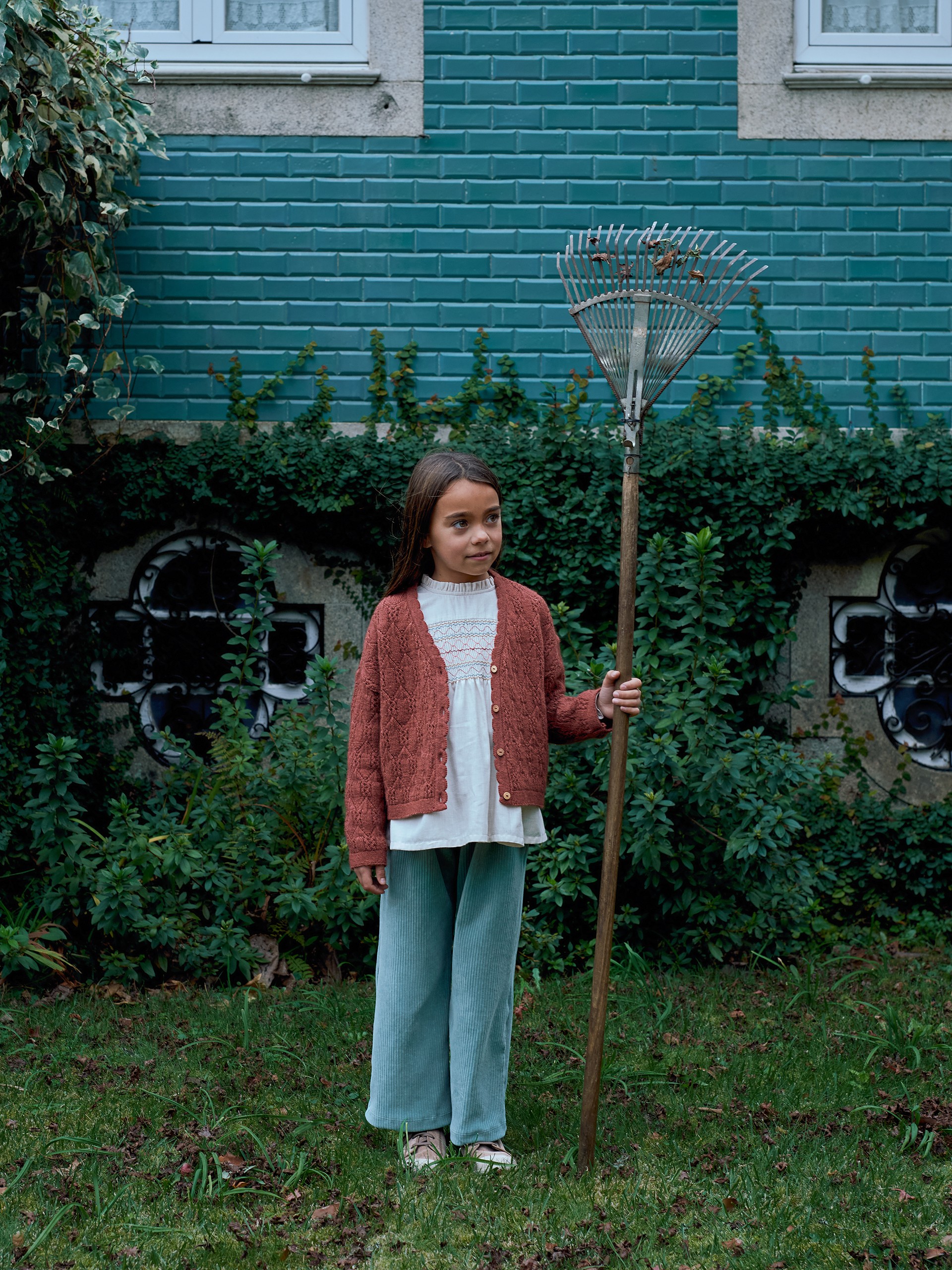 Blouse avec smocks et détails en volant