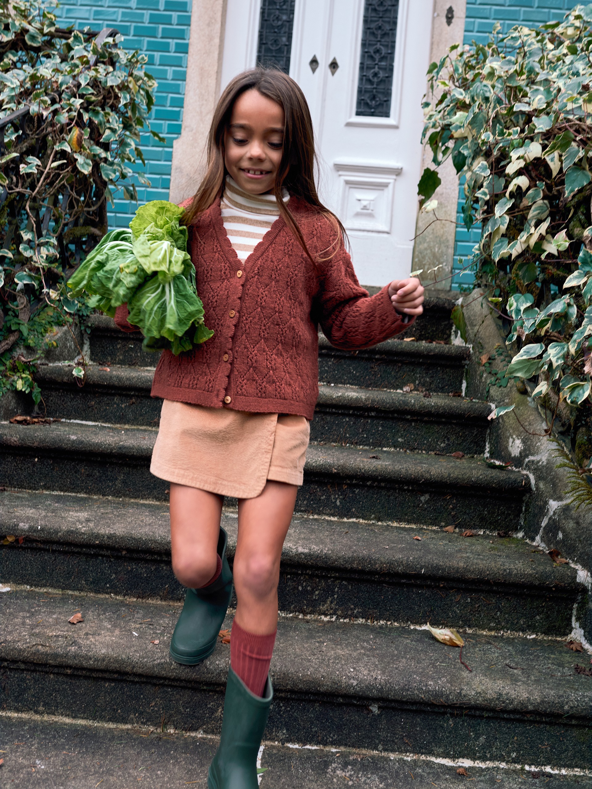 Pull-up skorts in corduroy