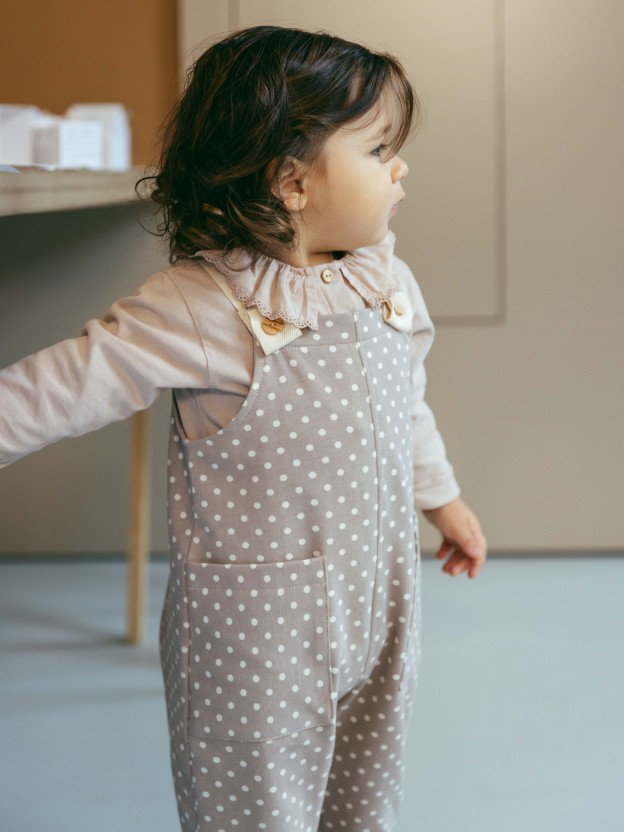 Printed dungarees with pockets