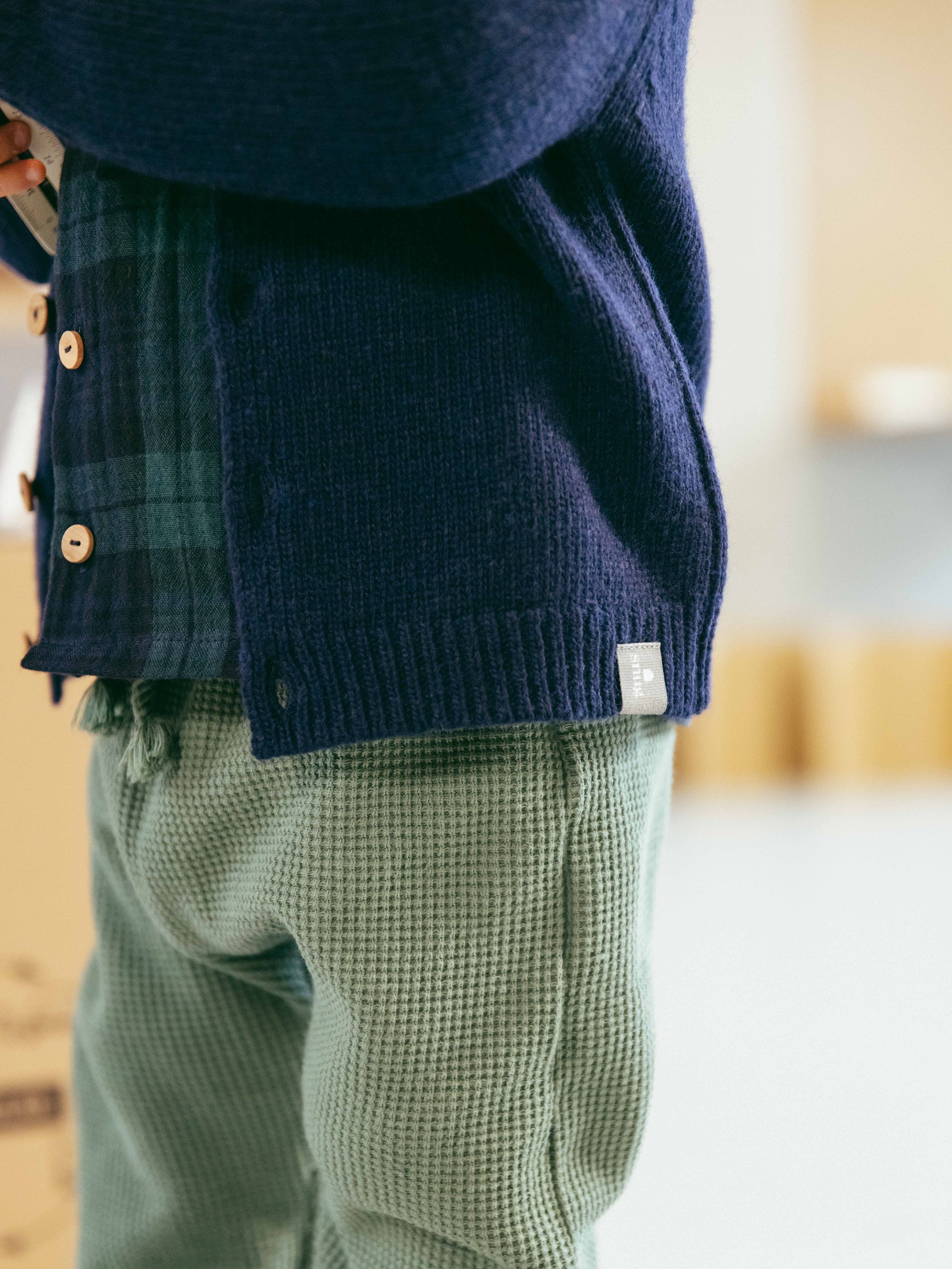 Pantalón pull-up en punto gofre