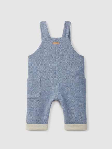 Dungarees in herringbone knit with pockets Dungarees in herringbone knit with pockets