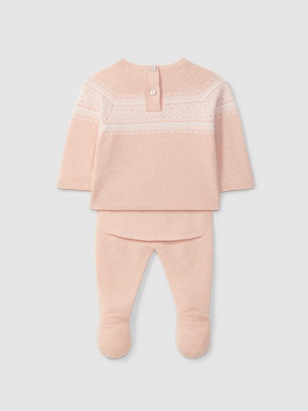 Traje tricotado de dos piezas con jacquard Traje tricotado de dos piezas con jacquard