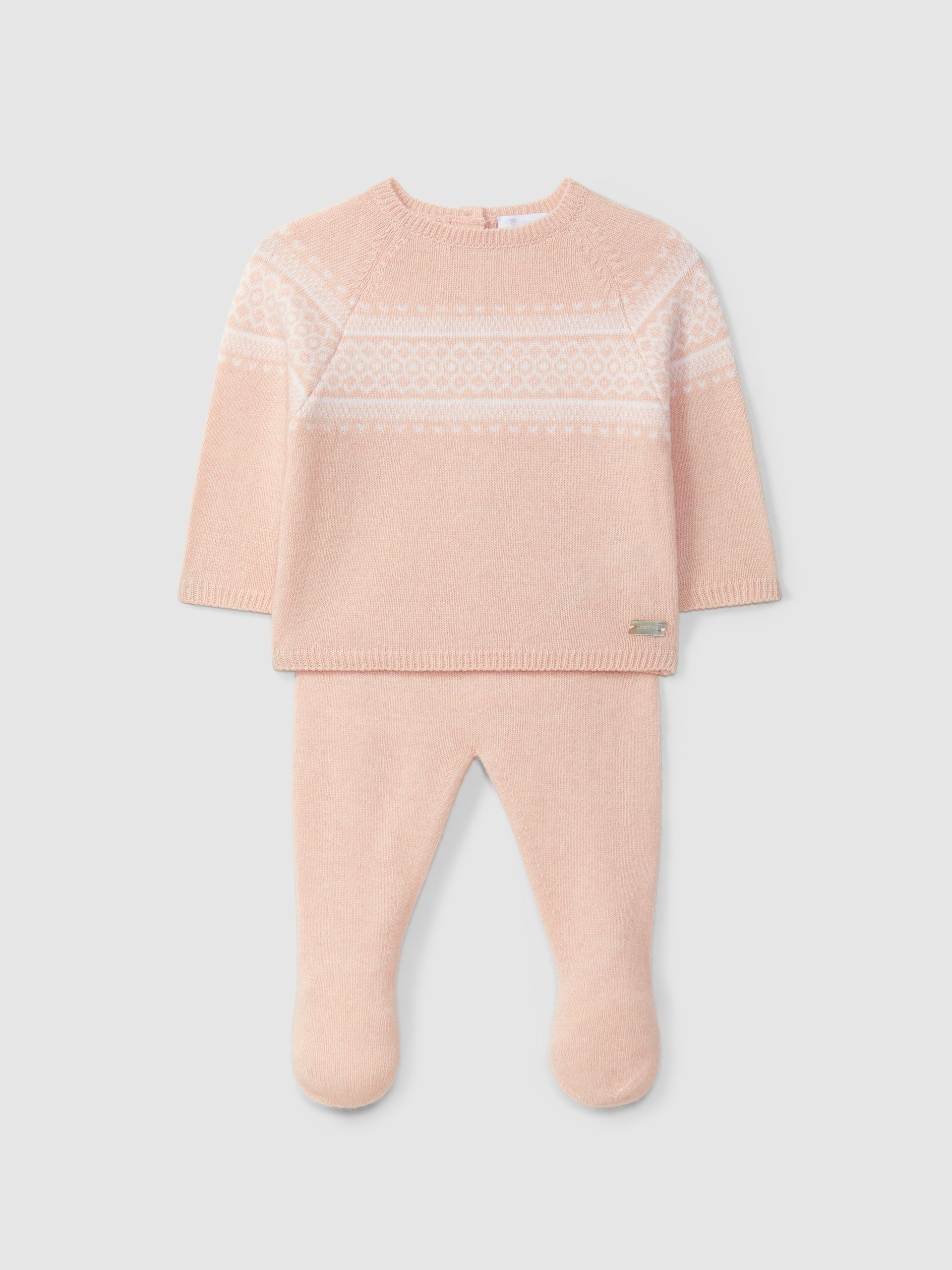 Knitted jacquard two-piece romper