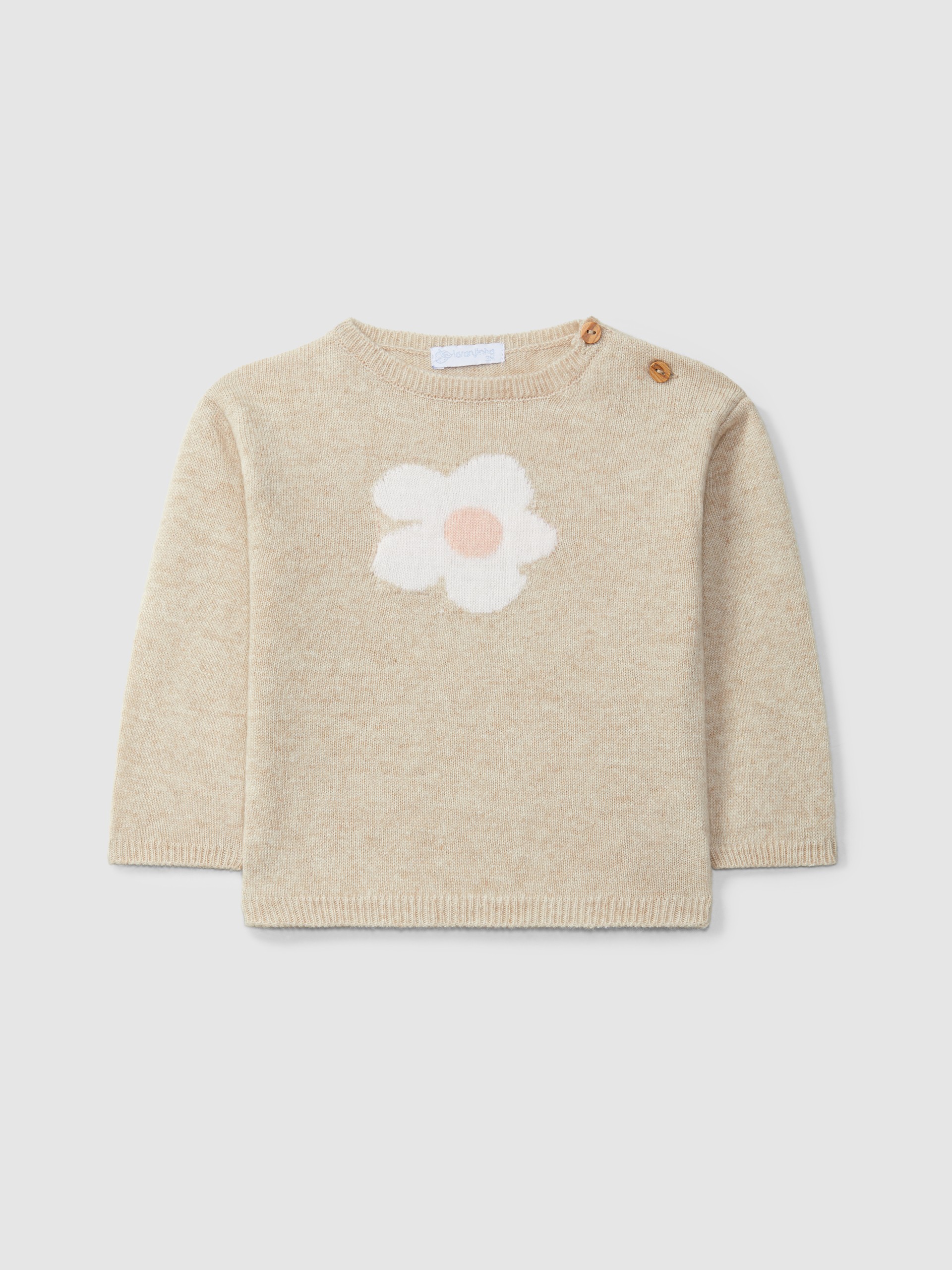 Pull tricoté avec intarsia figurative