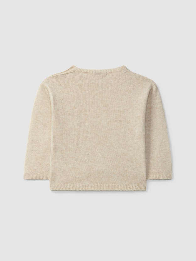 Jersey tricotado con aplicaci�n de figura