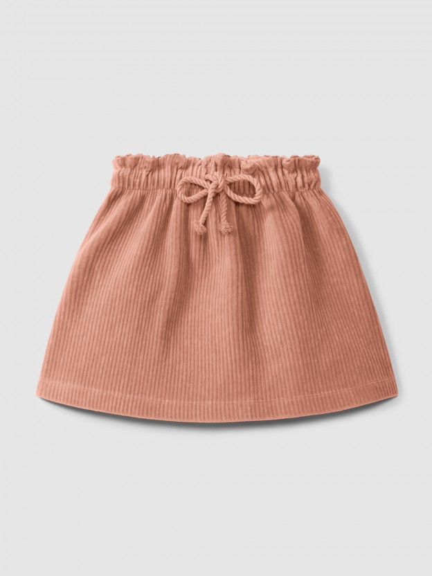 Skirt in corduroy-type fabric Skirt in corduroy-type fabric