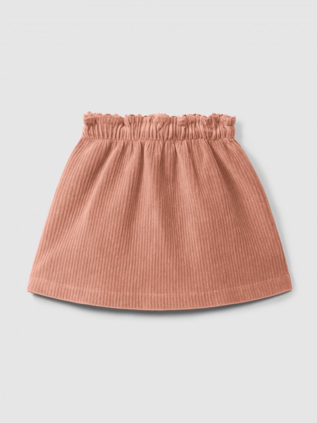 Skirt in corduroy-type fabric Skirt in corduroy-type fabric