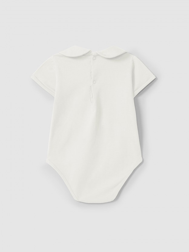 Body en coton � col claudine
