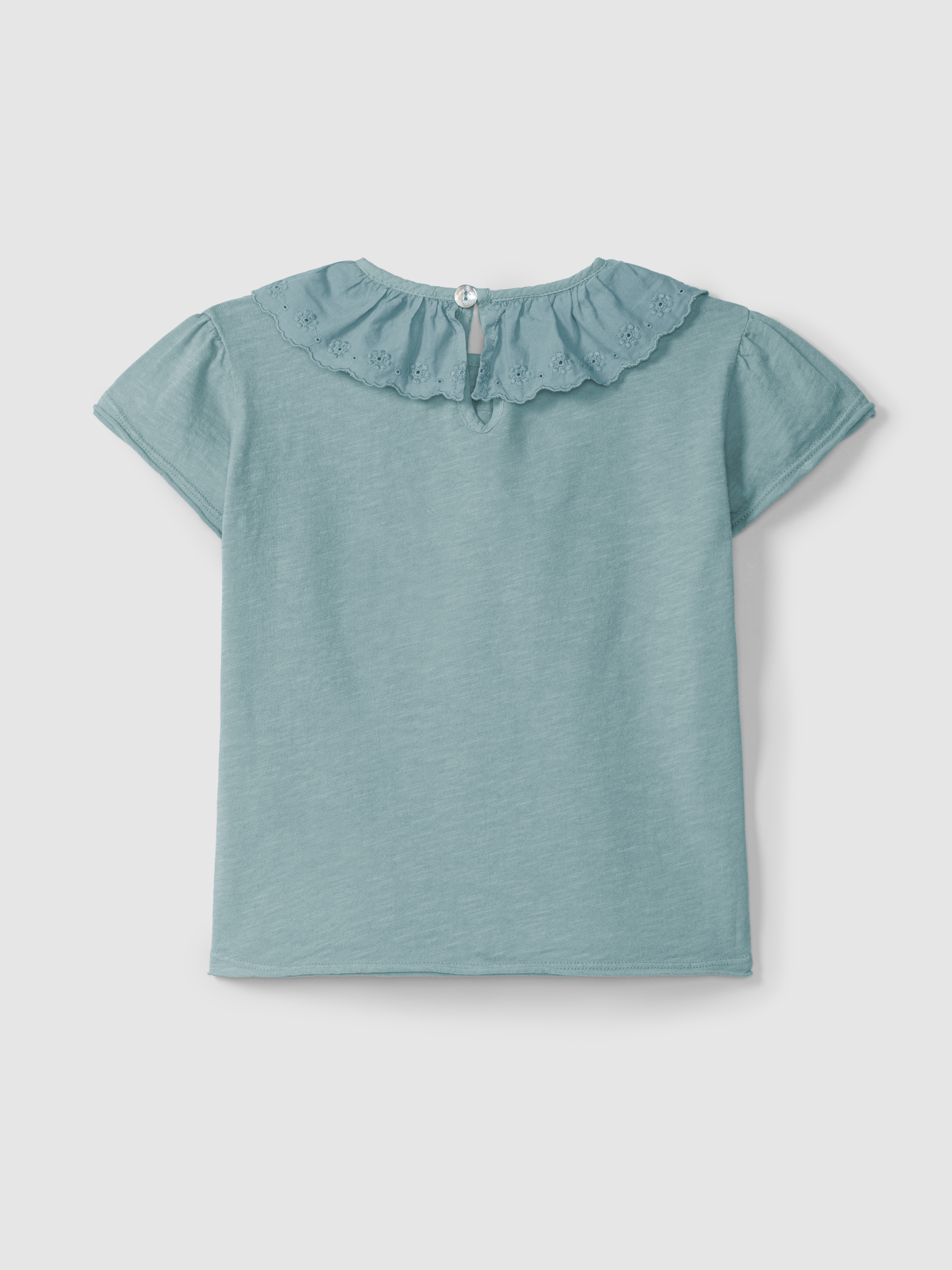 T-shirt à col en broderie anglaise