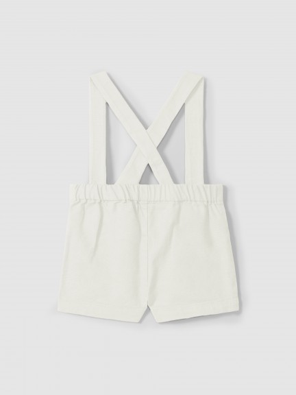 Short à bretelles en tissu uni Short à bretelles en tissu uni