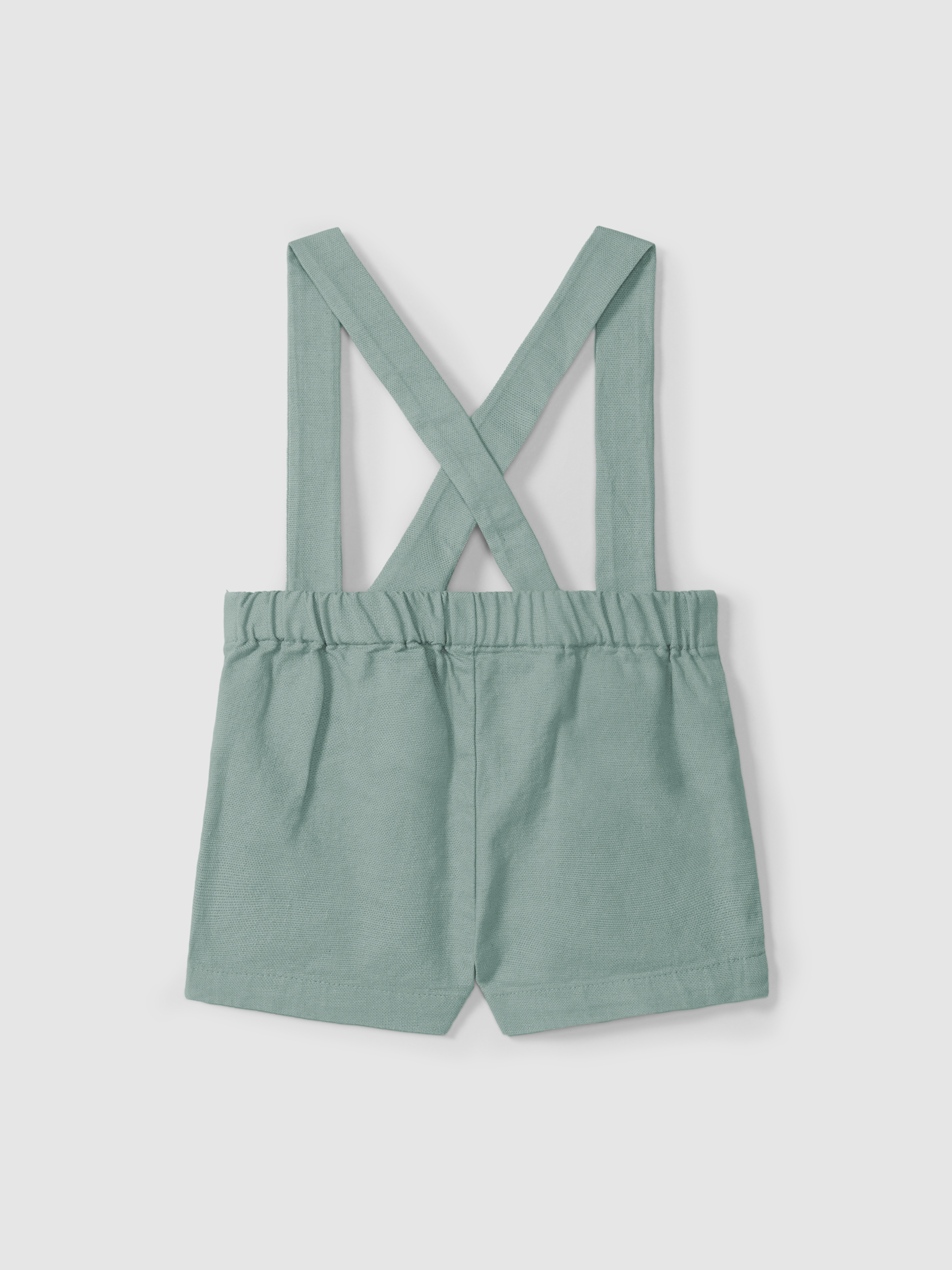 Plain fabric shorts with suspenders